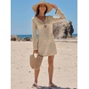image:imageANRABESS Womens Crochet Swimsuit Cover Ups Summer Beach Vacation DressesBeige