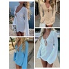 image:imageANRABESS Womens Crochet Swimsuit Cover Ups Summer Beach Vacation DressesBeige