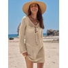 image:imageANRABESS Womens Crochet Swimsuit Cover Ups Summer Beach Vacation DressesBeige