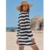 image:imageANRABESS Womens Crochet Swimsuit Cover Ups Summer Beach Vacation DressesBlack White Stripe