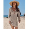 image:imageANRABESS Womens Crochet Swimsuit Cover Ups Summer Beach Vacation DressesKhaki