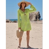 image:imageANRABESS Womens Crochet Swimsuit Cover Ups Summer Beach Vacation DressesNeon Green