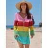 image:imageANRABESS Womens Crochet Swimsuit Cover Ups Summer Beach Vacation DressesRainbow Stripe