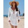 image:imageANRABESS Womens Crochet Swimsuit Cover Ups Summer Beach Vacation DressesWhite