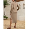 image:imageANRABESS Womens Fall Long Sleeve Polo VNeck Maxi DressesAlmond