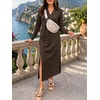 image:imageANRABESS Womens Fall Long Sleeve Polo VNeck Maxi DressesBrown
