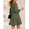 image:imageANRABESS Womens Fall Long Sleeve Square Neck Short DressArmy Green