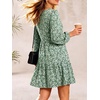 image:imageANRABESS Womens Fall Long Sleeve Square Neck Short DressGreen Floral