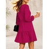 image:imageANRABESS Womens Fall Long Sleeve Square Neck Short DressRose