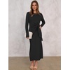 image:imageANRABESS Womens Fall Long Sleeve Tie Waist Casual Maxi DressBlack