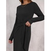 image:imageANRABESS Womens Fall Long Sleeve Tie Waist Casual Maxi DressBlack