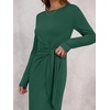 image:imageANRABESS Womens Fall Long Sleeve Tie Waist Casual Maxi DressDeep Green