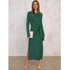 image:imageANRABESS Womens Fall Long Sleeve Tie Waist Casual Maxi DressDeep Green
