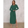 image:imageANRABESS Womens Fall Long Sleeve Tie Waist Casual Maxi DressDeep Green