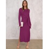 image:imageANRABESS Womens Fall Long Sleeve Tie Waist Casual Maxi DressDeep Purple