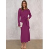 image:imageANRABESS Womens Fall Long Sleeve Tie Waist Casual Maxi DressDeep Purple