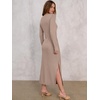 image:imageANRABESS Womens Fall Long Sleeve Tie Waist Casual Maxi DressKhaki