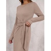 image:imageANRABESS Womens Fall Long Sleeve Tie Waist Casual Maxi DressKhaki