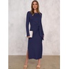 image:imageANRABESS Womens Fall Long Sleeve Tie Waist Casual Maxi DressNavy Blue
