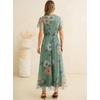 image:imageANRABESS Womens Floral Tulle Wedding Guest Short Sleeve Maxi DressDusty Olive Floral