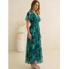 image:imageANRABESS Womens Floral Tulle Wedding Guest Short Sleeve Maxi DressGreen Blue Floral