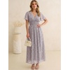image:imageANRABESS Womens Floral Tulle Wedding Guest Short Sleeve Maxi DressKhaki Polka Dot Gray