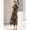 image:imageANRABESS Womens Floral Tulle Wedding Guest Short Sleeve Maxi DressRed and Yellow Rose