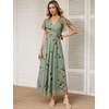 image:imageANRABESS Womens Floral Tulle Wedding Guest Short Sleeve Maxi DressYellow Floral Green