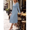 image:imageANRABESS Womens Long Sleeve V Neck A Line Fall Midi DressBlue