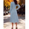 image:imageANRABESS Womens Long Sleeve V Neck A Line Fall Midi DressBlue