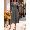 image:imageANRABESS Womens Long Sleeve V Neck A Line Fall Midi DressGrey