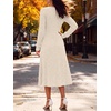 image:imageANRABESS Womens Long Sleeve V Neck A Line Fall Midi DressLight Khaki