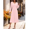 image:imageANRABESS Womens Long Sleeve V Neck A Line Fall Midi DressPink