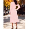 image:imageANRABESS Womens Long Sleeve V Neck A Line Fall Midi DressPink