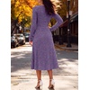 image:imageANRABESS Womens Long Sleeve V Neck A Line Fall Midi DressPurple