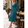 image:imageANRABESS Womens Long Sleeve V Neck A Line Fall Midi DressTeal