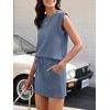image:imageANRABESS Womens Skirt Sets Summer 2 piece OutfitsGrey Blue