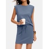 image:imageANRABESS Womens Skirt Sets Summer 2 piece OutfitsGrey Blue