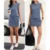 image:imageANRABESS Womens Skirt Sets Summer 2 piece OutfitsGrey Blue