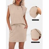 image:imageANRABESS Womens Skirt Sets Summer 2 piece OutfitsKhaki