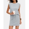 image:imageANRABESS Womens Skirt Sets Summer 2 piece OutfitsLight Gray