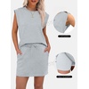 image:imageANRABESS Womens Skirt Sets Summer 2 piece OutfitsLight Gray