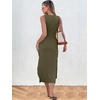 image:imageANRABESS Womens Sleeveless TShirt Midi Tank DressArmy Green
