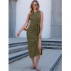 image:imageANRABESS Womens Sleeveless TShirt Midi Tank DressArmy Green
