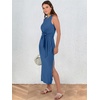 image:imageANRABESS Womens Sleeveless TShirt Midi Tank DressBlue