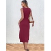 image:imageANRABESS Womens Sleeveless TShirt Midi Tank DressBurgundy