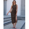 image:imageANRABESS Womens Sleeveless TShirt Midi Tank DressCoffee