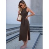 image:imageANRABESS Womens Sleeveless TShirt Midi Tank DressCoffee