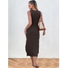 image:imageANRABESS Womens Sleeveless TShirt Midi Tank DressCoffee