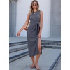 image:imageANRABESS Womens Sleeveless TShirt Midi Tank DressDeep Gray